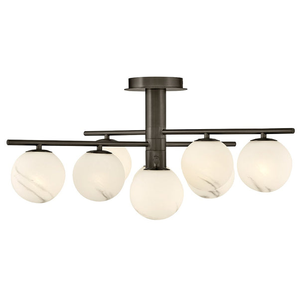 Selene 30" Nine Lights Large Semi-Flush Mount, Black Oxide