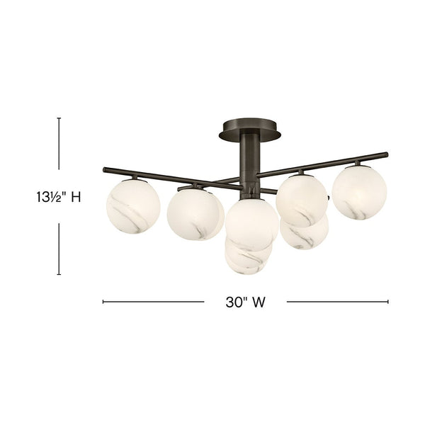 Selene 30" Nine Lights Large Semi-Flush Mount, Black Oxide