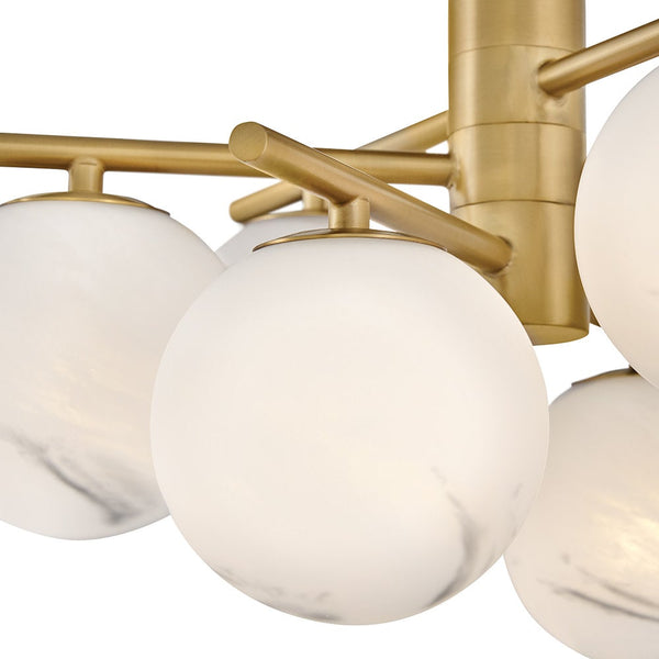 Selene 30" Nine Lights Large Semi-Flush Mount, Lacquered Brass
