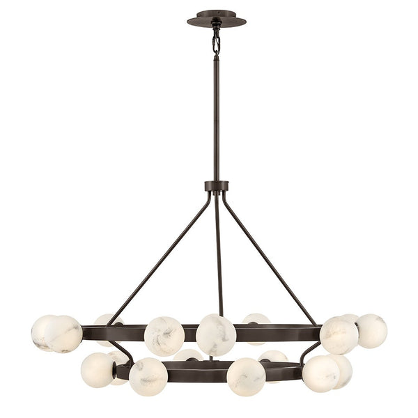 Selene 48" Eighteen Lights Large Multi Tier Chandelier, Black Oxide