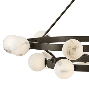 Selene 48" Eighteen Lights Large Multi Tier Chandelier, Black Oxide