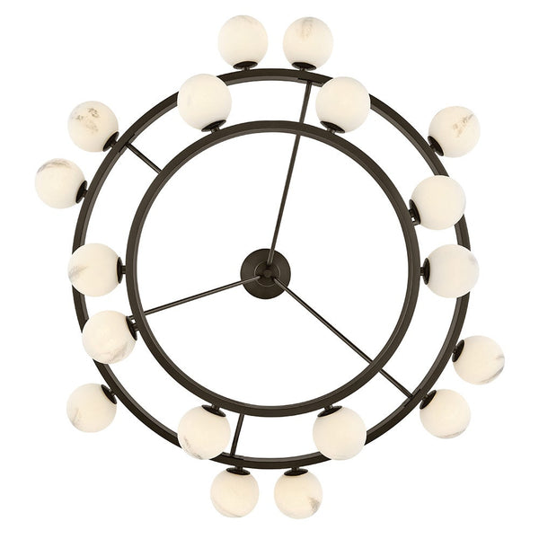 Selene 48" Eighteen Lights Large Multi Tier Chandelier, Black Oxide