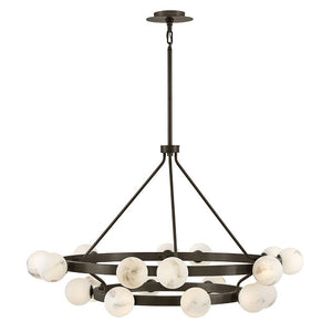 Selene 48" Eighteen Lights Large Multi Tier Chandelier, Black Oxide