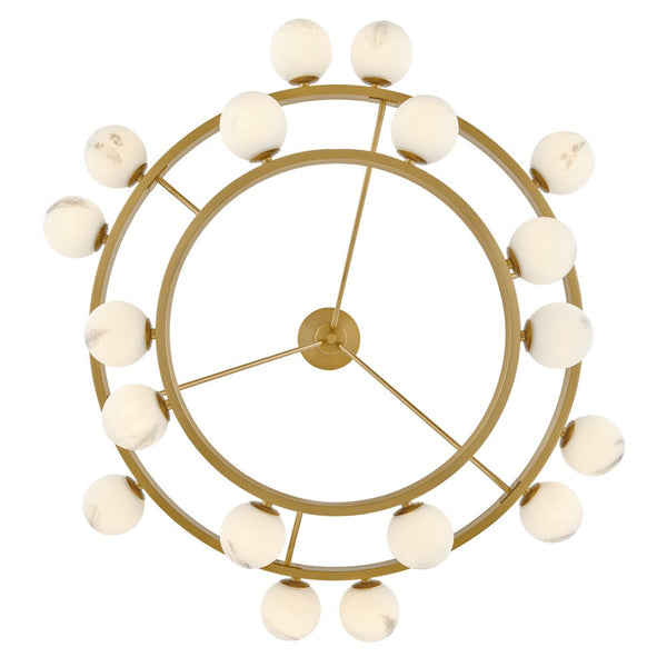 Selene 48" Eighteen Lights Large Multi Tier Chandelier, Lacquered Brass