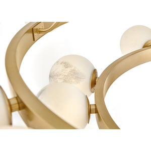 Selene 48" Eighteen Lights Large Multi Tier Chandelier, Lacquered Brass