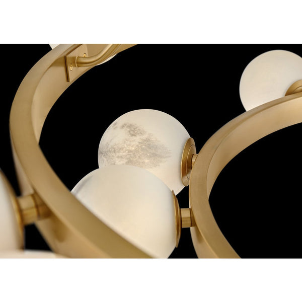 Selene 48" Eighteen Lights Large Multi Tier Chandelier, Lacquered Brass