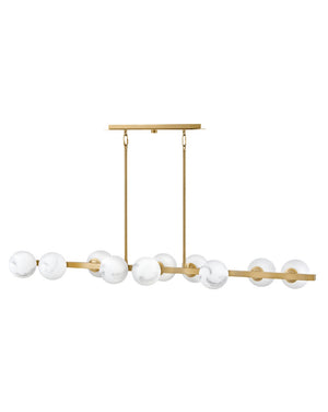 Selene 55" Ten Lights Large Linear, Lacquered Brass