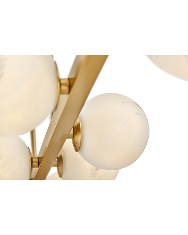 Selene 55" Ten Lights Large Linear, Lacquered Brass