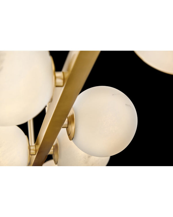 Selene 55" Ten Lights Large Linear, Lacquered Brass