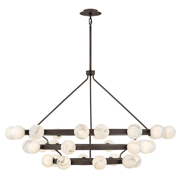 Selene 60" Thirty Six Lights Double XL Multi Tier Chandelier, Black Oxide