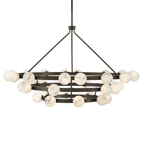 Selene 60" Thirty Six Lights Double XL Multi Tier Chandelier, Black Oxide