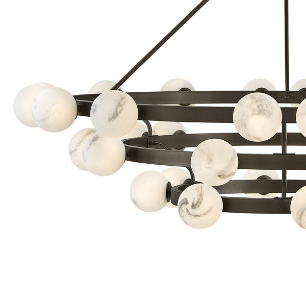 Selene 60" Thirty Six Lights Double XL Multi Tier Chandelier, Black Oxide