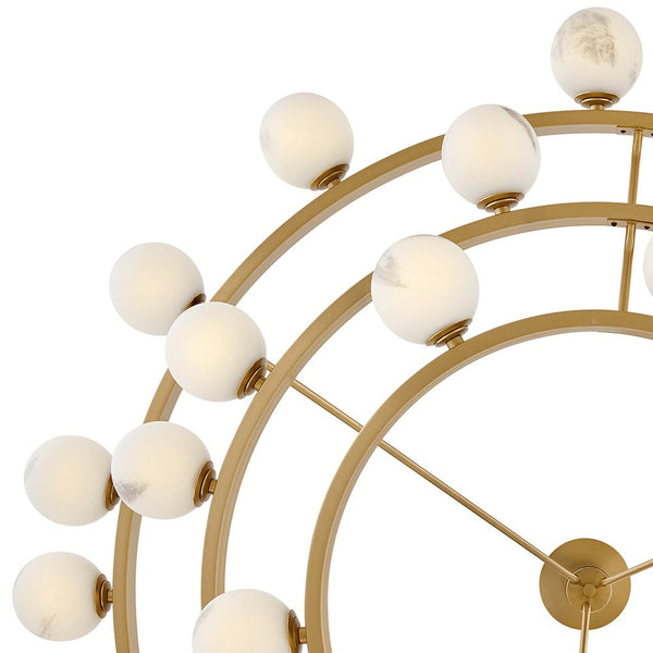 Selene 60" Thirty Six Lights Double XL Multi Tier Chandelier, Lacquered Brass