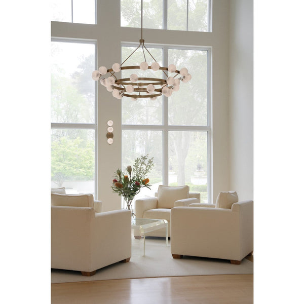 Selene 60" Thirty Six Lights Double XL Multi Tier Chandelier, Lacquered Brass