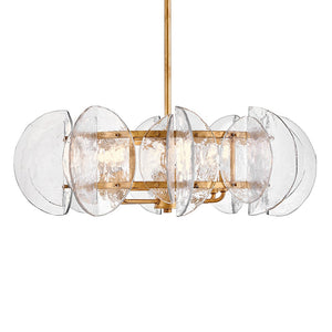 Seraphina 28" Six Lights Medium Drum Chandelier, Distressed Brass