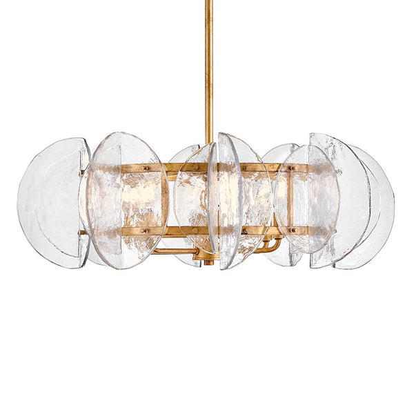 Seraphina 28" Six Lights Medium Drum Chandelier, Distressed Brass
