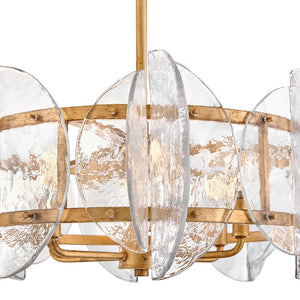 Seraphina 28" Six Lights Medium Drum Chandelier, Distressed Brass