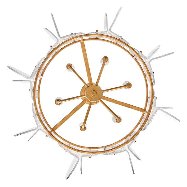 Seraphina 28" Six Lights Medium Drum Chandelier, Distressed Brass