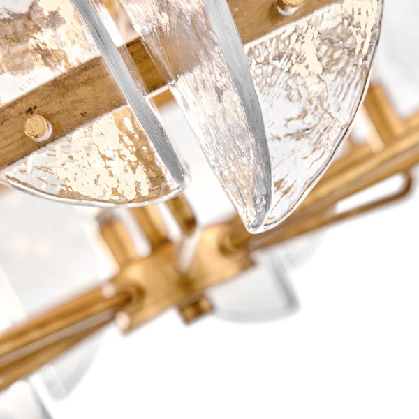 Seraphina 40" Eight Lights Large Drum Chandelier, Distressed Brass