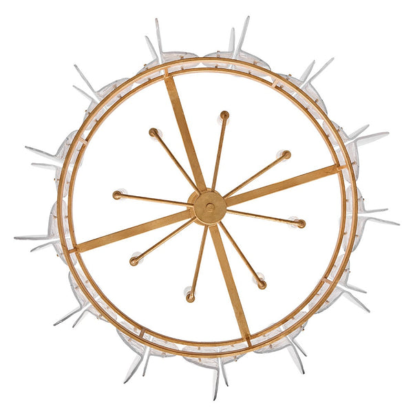 Seraphina 40" Eight Lights Large Drum Chandelier, Distressed Brass