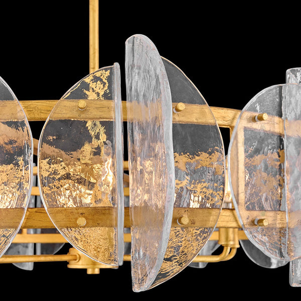 Seraphina 40" Eight Lights Large Drum Chandelier, Distressed Brass
