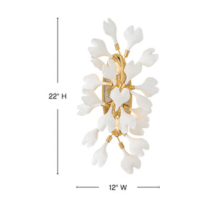 Audra 12" Two Lights Medium Sconce, Deluxe Gold