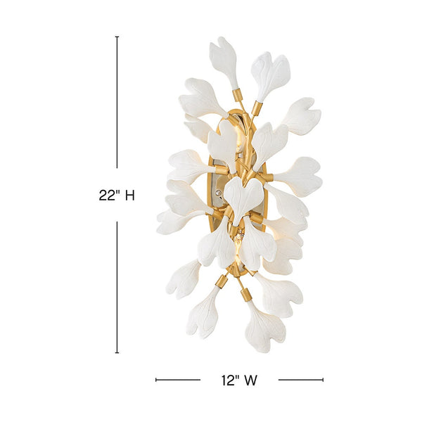 Audra 12" Two Lights Medium Sconce, Deluxe Gold