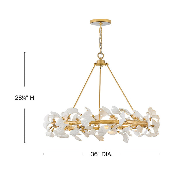 Audra 36" Six Lights Large Ring Chandelier, Deluxe Gold