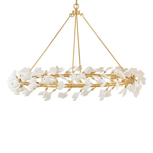 Audra 48" Eight Lights Large Ring Chandelier, Deluxe Gold