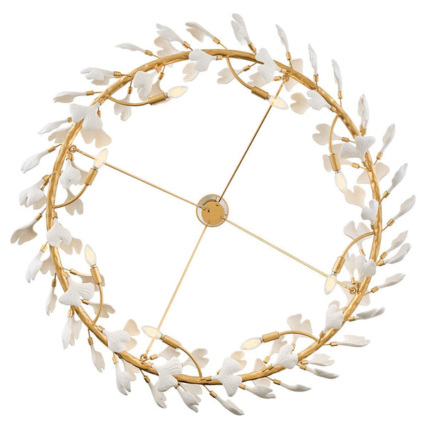 Audra 48" Eight Lights Large Ring Chandelier, Deluxe Gold