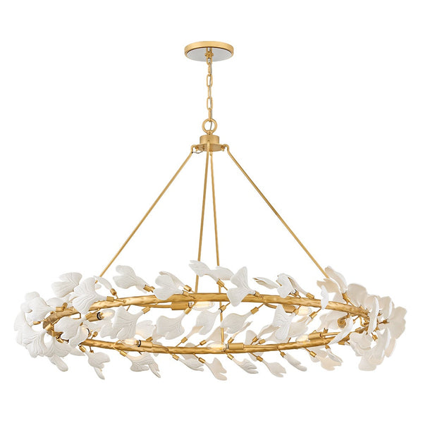 Audra 48" Eight Lights Large Ring Chandelier, Deluxe Gold
