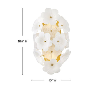 Marianne 10" Two Lights Medium Sconce, Deluxe Gold