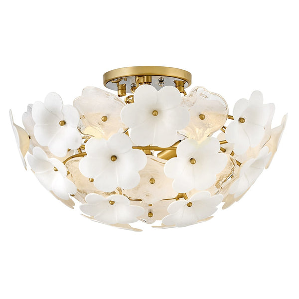 Marianne 21" Three Lights Medium Semi-Flush Mount, Deluxe Gold