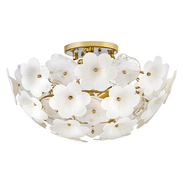 Marianne 21" Three Lights Medium Semi-Flush Mount, Deluxe Gold
