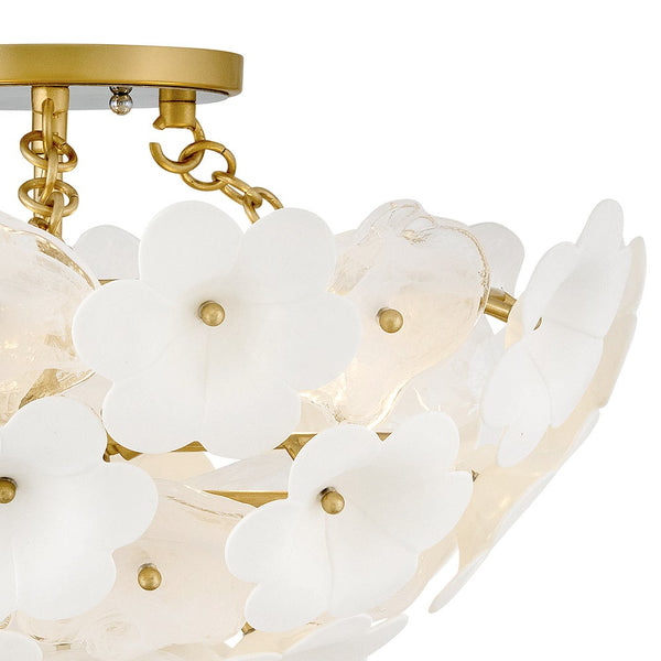Marianne 21" Three Lights Medium Semi-Flush Mount, Deluxe Gold