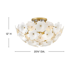 Marianne 21" Three Lights Medium Semi-Flush Mount, Deluxe Gold