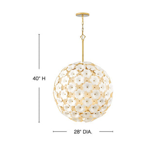 Marianne 28" Seven Lights Medium Globe Chandelier, Deluxe Gold