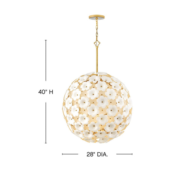Marianne 28" Seven Lights Medium Globe Chandelier, Deluxe Gold