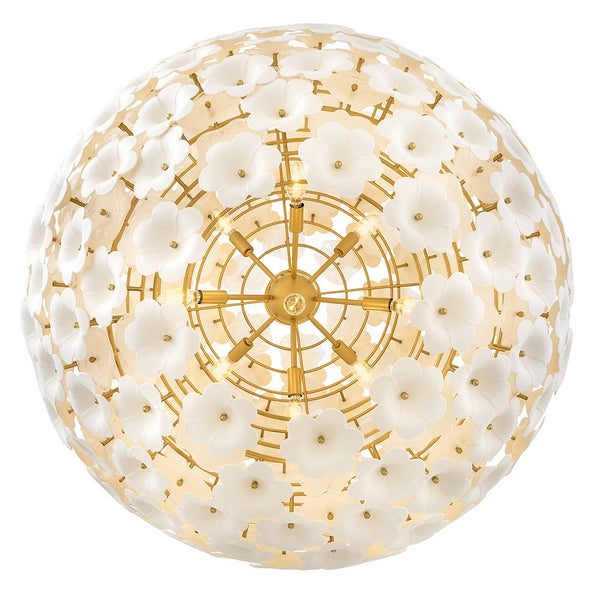 Marianne 38" Nine Lights Large Globe Chandelier, Deluxe Gold