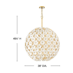 Marianne 38" Nine Lights Large Globe Chandelier, Deluxe Gold