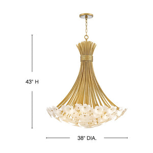Marianne 38" Eight Lights Large Chandelier, Deluxe Gold