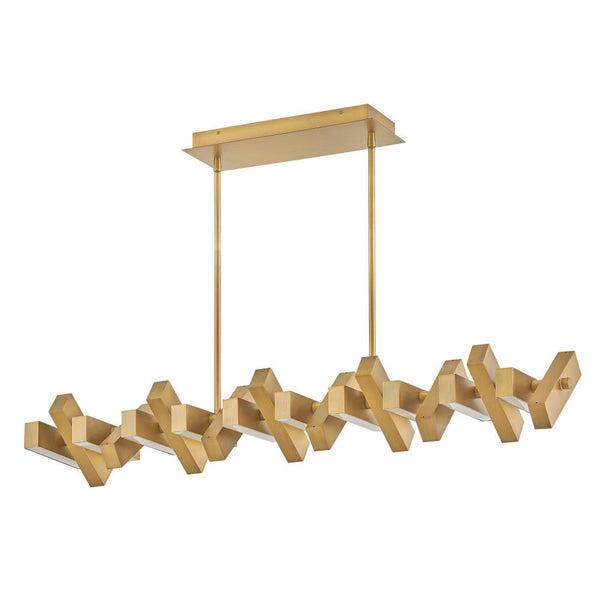 Stitch 42" Medium Adjustable LED Linear, Lacquered Brass