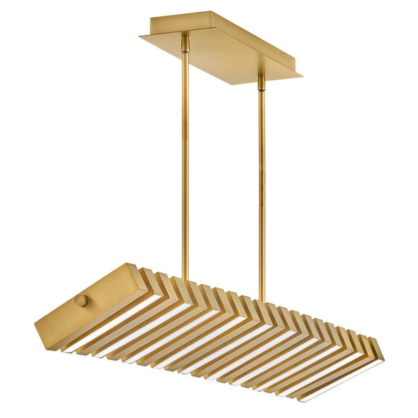 Stitch 42" Medium Adjustable LED Linear, Lacquered Brass