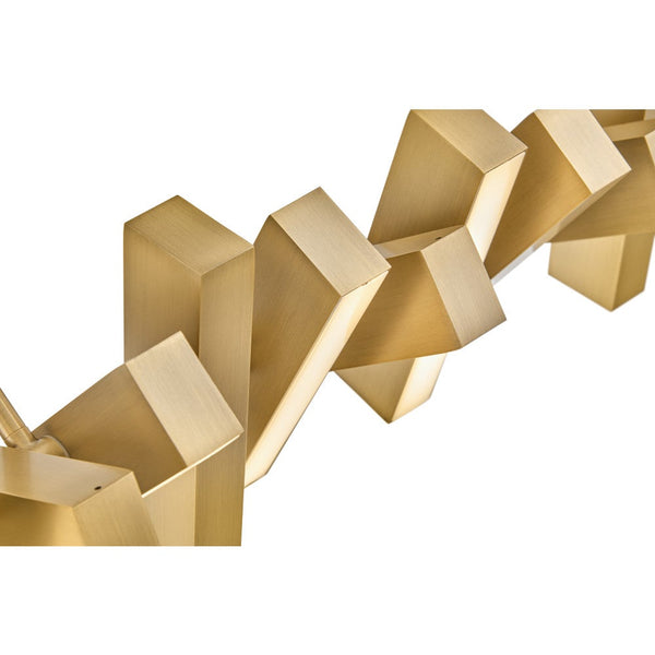 Stitch 42" Medium Adjustable LED Linear, Lacquered Brass