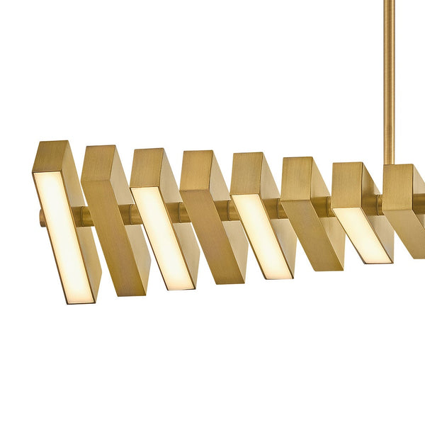 Stitch 42" Medium Adjustable LED Linear, Lacquered Brass