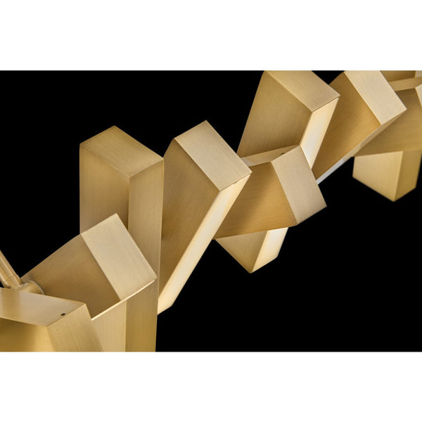 Stitch 42" Medium Adjustable LED Linear, Lacquered Brass