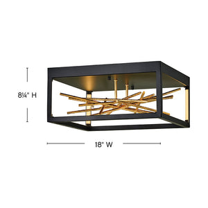 Styx 18" Medium LED Flush Mount, Black