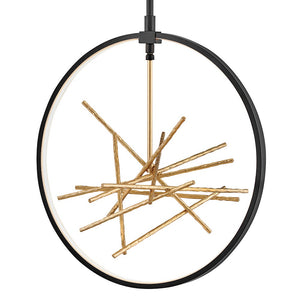 Styx 18" Large Open Frame Pendant, Black