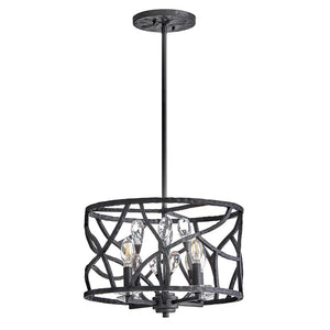 Eve 16" Four Lights Medium Convertible Flush Mount, Brushed Graphite