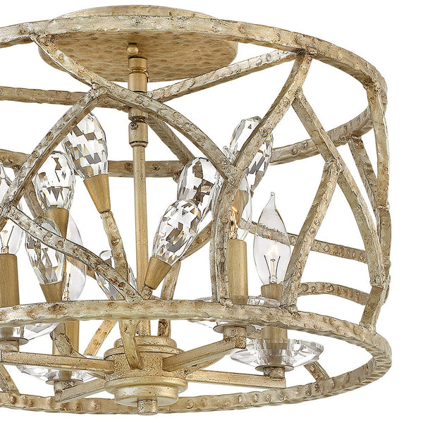 Eve 16" Four Lights Medium Convertible Flush Mount, Champagne Gold